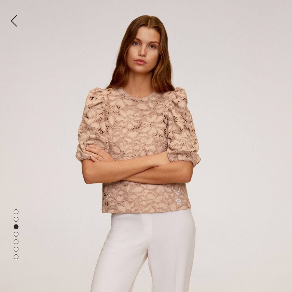 Puff Sleeves Lace Blouse